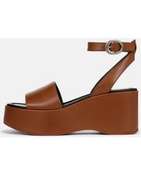 Vince - Phillipa Leather Platform Sandal, Sequoia Brown, Size 10 - Lyst