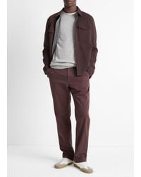 Vince - Double-Knit Cotton-Blend Piqué Shirt Jacket, Oxblood/Medium Heather - Lyst