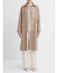 Vince - Fine Wool Overcoat, Brown, Size M - Lyst