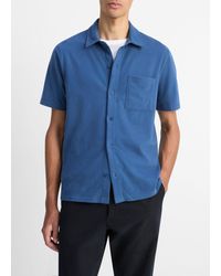 Vince - Sueded Cotton Jersey Button-Front Shirt - Lyst