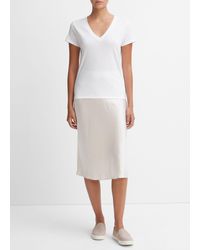 Vince - Essential Pima Cotton V-neck T-shirt, Optic White, Size Xl - Lyst
