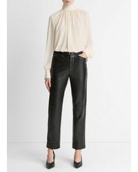 Vince - Leather Straight-Leg Trouser - Lyst
