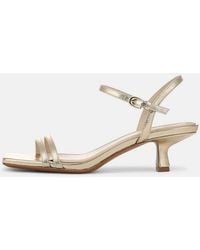 Vince - Tilda Metallic Leather Heeled Sandal - Lyst