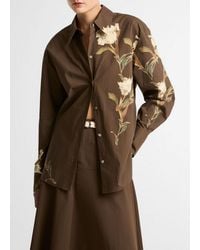 Vince - Placed Iris Cotton Button-Front Shirt - Lyst