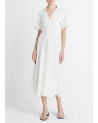 Vince - Zip-front Polo Dress, Off White, Size 4 - Lyst