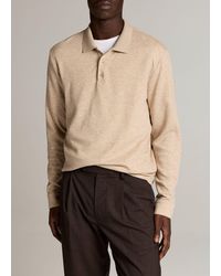 Vince - Heathered Double-Face Cotton-Blend Polo Shirt - Lyst