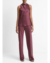 Vince - Satin Cowl-Neck Bias Top - Lyst