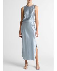 Vince - Satin Side-Slit Slip Skirt - Lyst