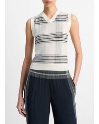 Vince - Featherweight Plaid Wool Sweater Vest - Lyst