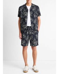 Vince - Line Floral Linen-Blend Beach Short - Lyst