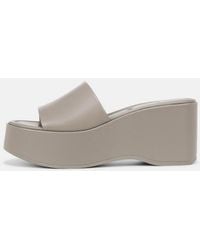 Vince - Polina Leather Platform Sandal, Hazelstone Grey, Size 5 - Lyst