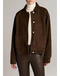 Vince - Suede Trucker Jacket - Lyst
