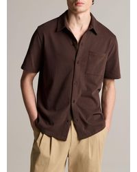Vince - Sueded Cotton Jersey Button-Front Shirt - Lyst
