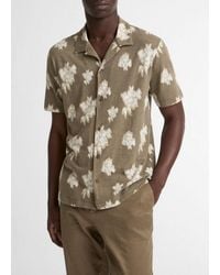 Vince - Blurred Roses Cotton Short-Sleeve Button-Front Shirt - Lyst