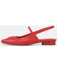 Vince - Venice Leather Slingback Flat, Crimson, Size 7 - Lyst