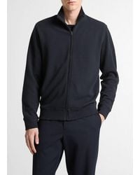 Vince - Flat-Back Cotton-Blend Piqué Zip-Front Jacket - Lyst