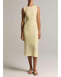 Vince - Smocked Cotton-Blend Side-Drape Dress - Lyst