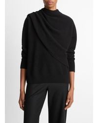 Vince - Draped-Shawl Wool-Cashmere Sweater - Lyst