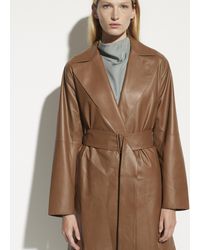 Vince Leather Coat - Brown