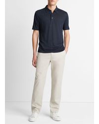 Vince - Linen Polo Shirt, Coastal Blue, Size Xl - Lyst