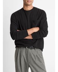 Vince - Long Sleeve Sueded Jersey Top - Lyst