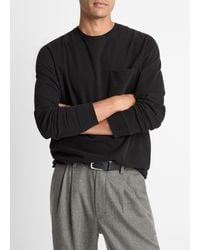 Vince - Long Sleeve Sueded Jersey Top - Lyst