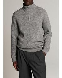 Vince - Brushed Cotton-Blend Waffle Quarter-Zip Pullover - Lyst