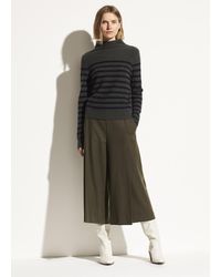 Vince Pleat Front Flannel Culotte - Green