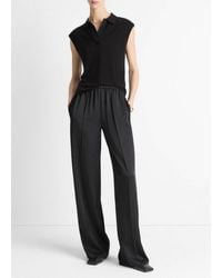 Vince - Side-Strap Crepe Pull-On Pant - Lyst
