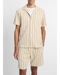 Vince - Jacquard-Stripe Cotton-Blend Button-Front Shirt - Lyst