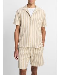 Vince - Jacquard-Stripe Cotton-Blend Cabana Shirt - Lyst