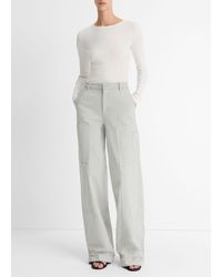 Vince - Ribbed Pima Cotton Long-Sleeve T-Shirt - Lyst
