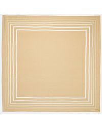 Vince - Geo-striped Cotton-silk Square Scarf, White Oak/bell - Lyst