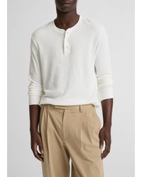 Vince - Jacquard-Rib Cotton Henley - Lyst