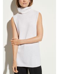 Vince Sleeveless Turtleneck - White