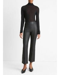 Vince - Stretch-Leather Crop Flare Pant - Lyst