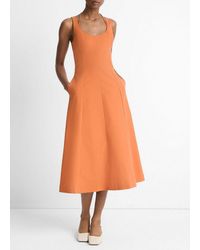 Vince - Seamed Cotton Tank Dress - Lyst