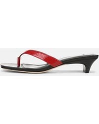 Vince - San Juan Patent Leather Heeled Thong Sandal - Lyst