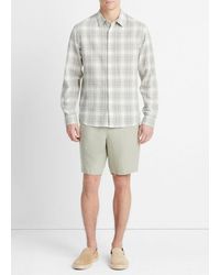 Vince - Salton Plaid Long-sleeve Shirt, Alabaster/dried Cactus, Size Xxl - Lyst