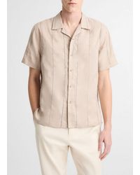 Vince - Eyelet Stripe Linen Cabana Shirt - Lyst