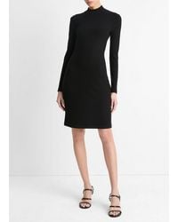 Vince - Ribbed Long-Sleeve Short Dress - Lyst