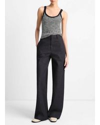 Vince - Italian Cotton High-Waist Wide-Leg Pant - Lyst