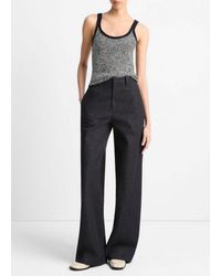 Vince - Italian Cotton High-Waist Wide-Leg Pant - Lyst