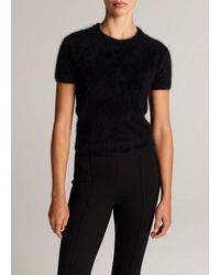 Vince - Brushed Cashmere Short-Sleeve Sweater - Lyst