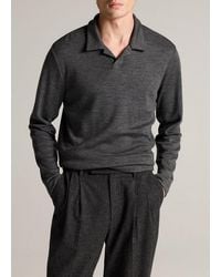 Vince - Wool Interlock Johnny-Collar Polo Sweater - Lyst