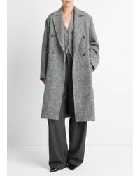 Vince - Italian Herringbone Wool-Blend Double-Breasted Coat - Lyst