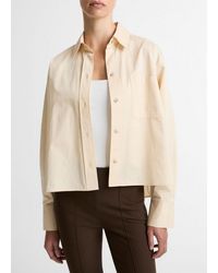 Vince - Cotton Cropped Button-Front Shirt - Lyst