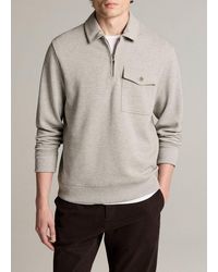 Vince - Double-Knit Piqué Zip Polo Pullover - Lyst