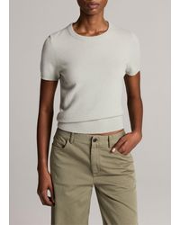Vince - Wool & Cashmere-Blend Short-Sleeve Sweater - Lyst