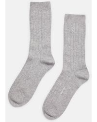 Vince - Cashmere Rib Sock, Grey, Size S/m - Lyst